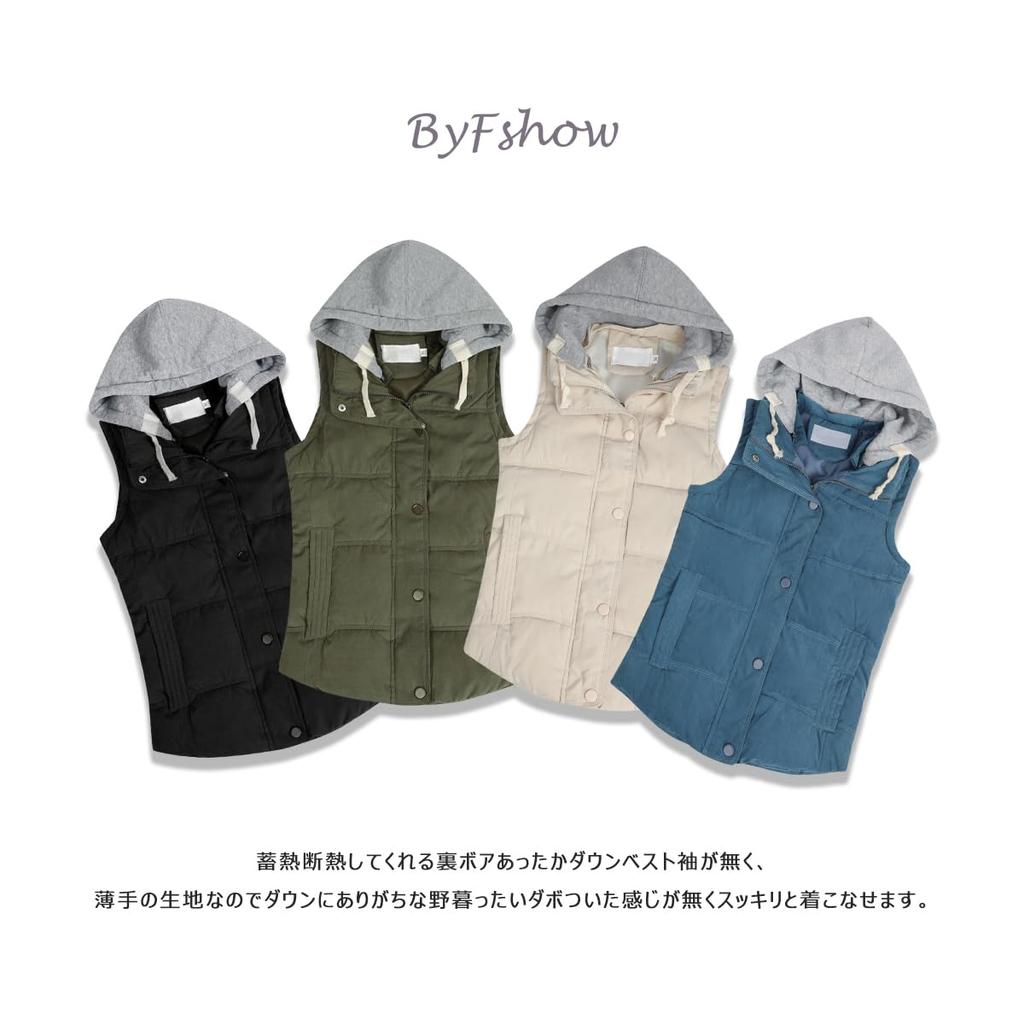 Down Vest for Inner Down Ultra Cold Spring Down Vest [ByFshow] Women, Hooded, Padded, Stand-up Collar, Lightweight, Vest, Mountaineering, Lightweight,