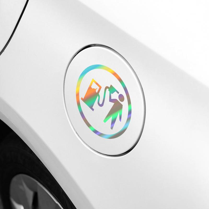 Car Fuel Tank Cap Sticker Creative Reflective Vinyl Film Decals Refueling Cover Cartoon Decor Auto Vehicle Exterior Accessories