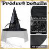 Halloween Witch Cosplay Set Witch Broomstick Witch Hats Pointed Witch Hats Flying Broomstick for Theme Party
