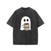 European Sizes Men'S Heavy-Duty Vintage Washed T-Shirt - Retro Distressed Coffee Cup & Graphic Tee | Soft Breathable Fabric for Halloween Costumes
