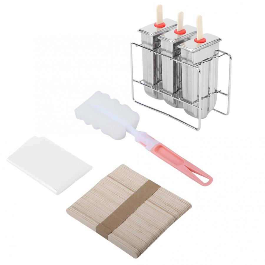 

3/6/10PCS Stainless Steel Popsicle Molds Ice Cream Popsicle Holder Popsicle Sticks Ice Cream Moulds Round/Flat Ice Lolly Maker