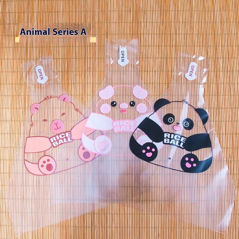 50Pcs Mixed Cartoon Triangle Rice Ball Packaging Bag Food Grade Sushi Bag Sushi Making Mold Kitchen Tools