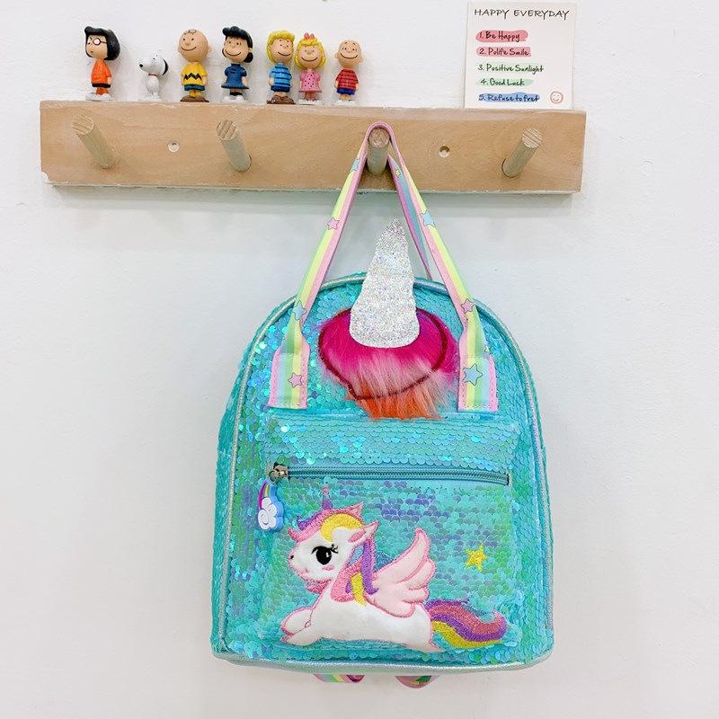 Unicorn Sequin Backpack: Large Capacity, Cute Iridescent Schoolbag for Girls