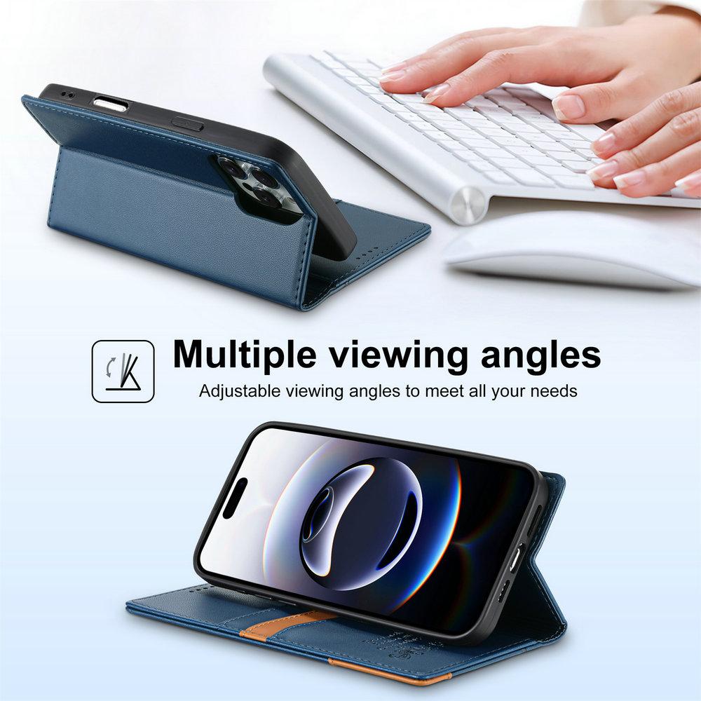 RFID Leder Wallet Coque für Apple iPhone 17 Pro Max 17 Air 16e 16 Plus 15 14 13 Mini 12 11 Xs Max Xr X S 7 8 SE Book Flip Case