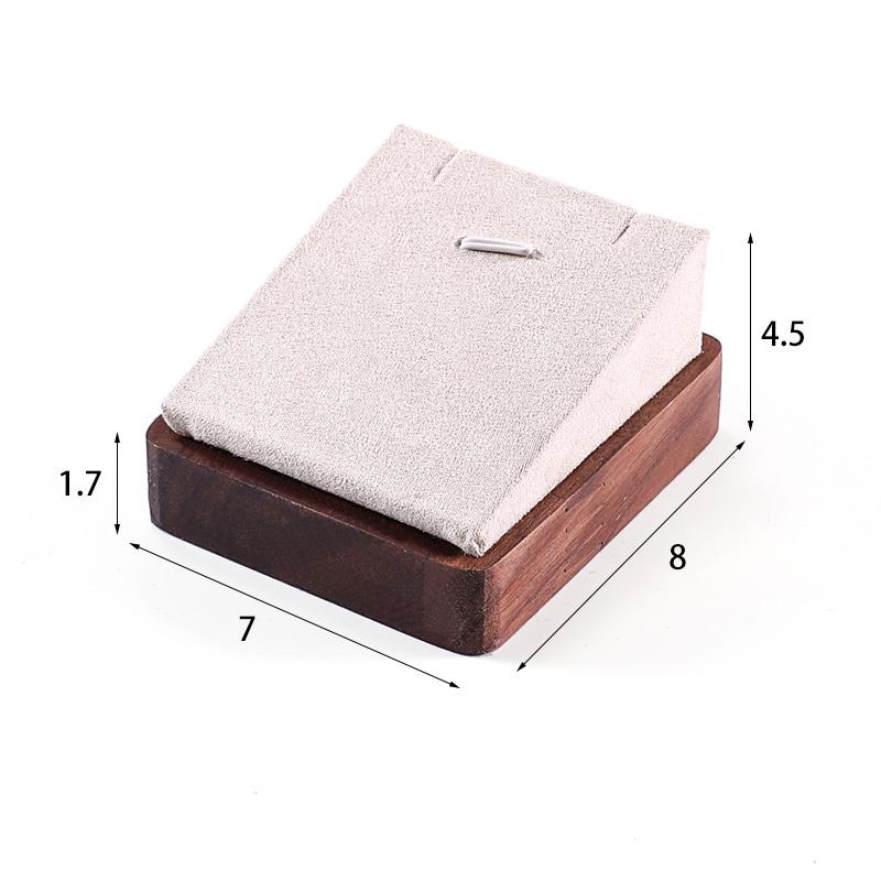 Walnut Wood Microfiber Jewelry Display Set for Necklace, Ring, Earrings, and Bracelet.