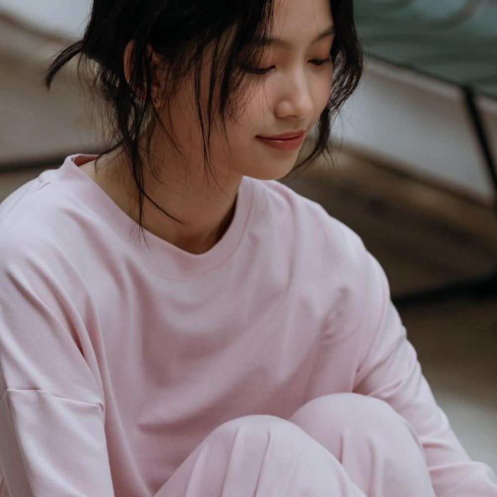 Frenchiel Modal Sweatshirt Powder Pink  Fwet080l S