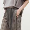 LESS 2025 Summer Pleated A-Line Midi Skirt