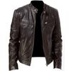 2025 Autumn Winter Fashionable PU Men's Casual Jacket Wholesale European Style Motorcycle Leather Coat