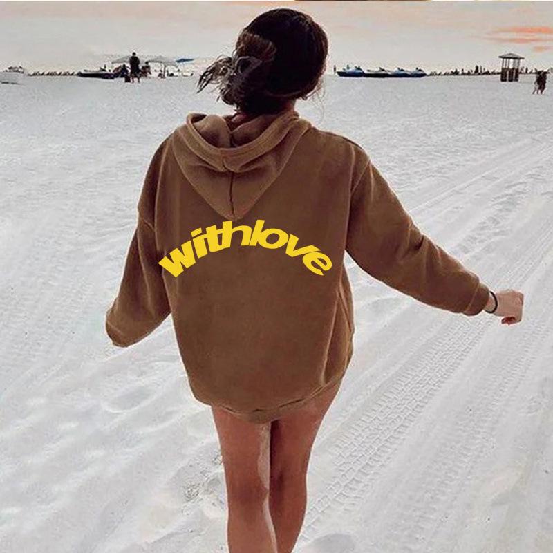 Women's Angel Print Retro Hip Hop Oversized Hoodie Jacket