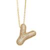 Alphabet 26 Letters Necklace Gold Color Women Sweater Chain Simple A-Z Letter Clavicle Chain  Daily