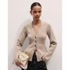 Women Knit Cardigan Sweaters Solid Slim Fit Single Breasted Spliced Jumper Long Sleeve V Neck Tops Sweater Warm Lady Spring