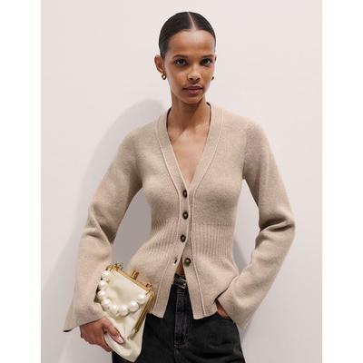 Women Knit Cardigan Sweaters Solid Slim Fit Single Breasted Spliced Jumper Long Sleeve V Neck Tops Sweater Warm Lady Spring