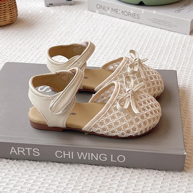 Kids Lace Bow Closed Toe Sandals 23