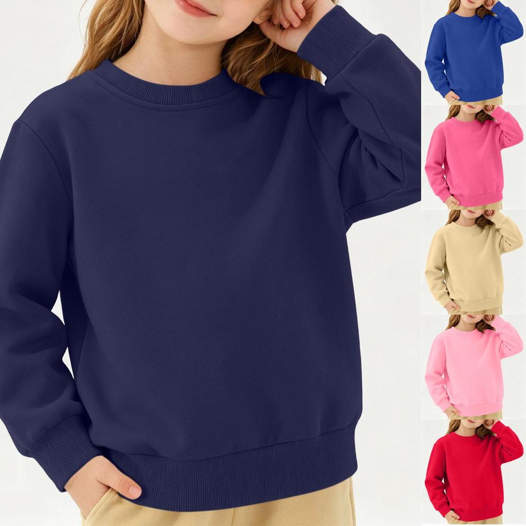 Boys Girls Long Sleeve T-Shirt Color Cotton Undershirts for Toddlers Kids Casual Comfort