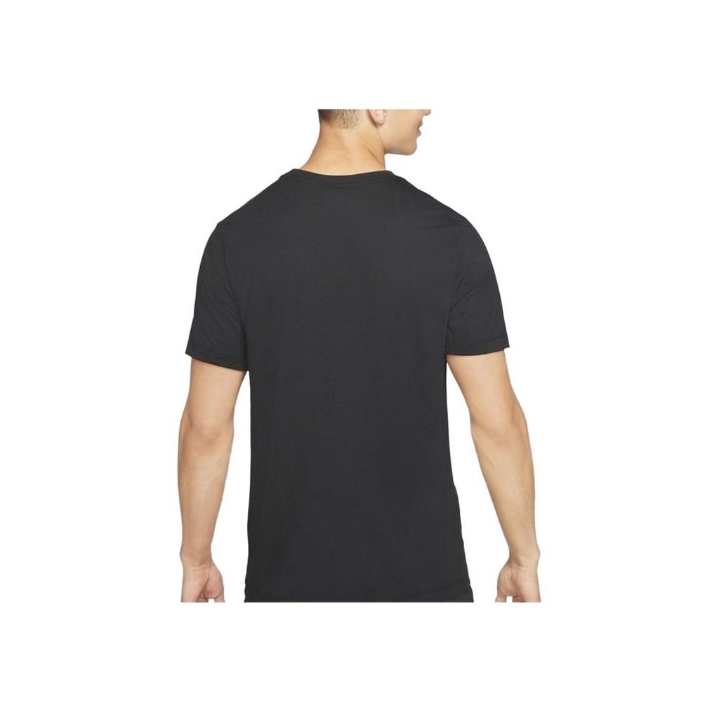 Nike Wzorzysty T-shirt z krótkim rękawem i okrągłym dekoltem Męskie Topy Czarny DD6926-010