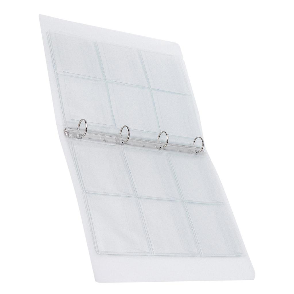 Transparent Binder Photo Organizer Badge Storage Book Perforated Ring Collection Folder 6
