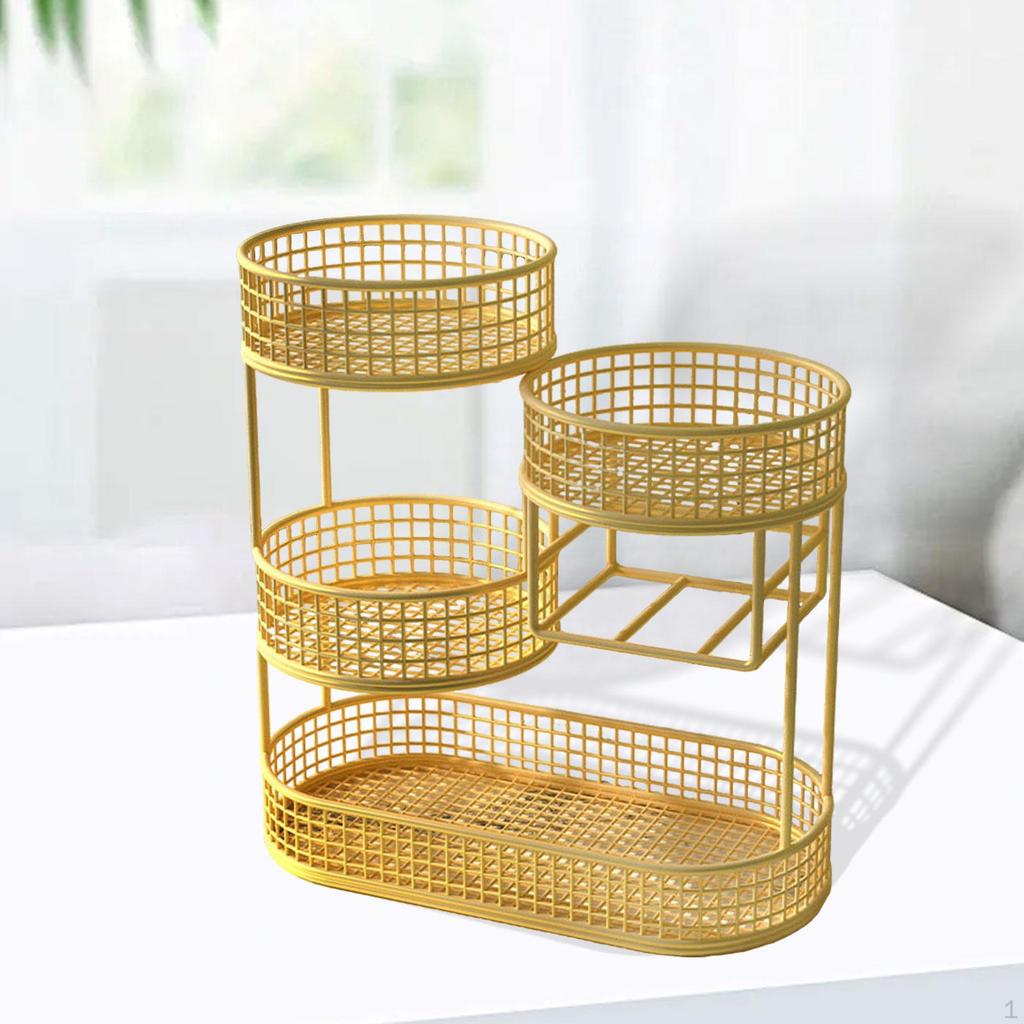 Countertop Fruit Basket 4 Tier Space Saving Container Large Capacity Serving Tray Vegetables Storage