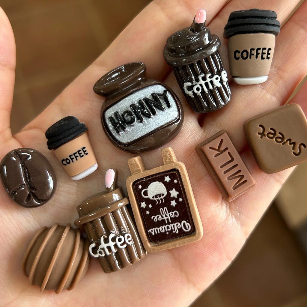 10 ks Káva Čokoláda Simulované Jídlo Magnetky na Lednici, Kawaii Magnetky na Lednici, Samolepky na Tabuli