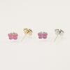 S925 Silver Needle Small Fresh Fun Cartoon Temperament Women's Small Stud Earrings Painting Oil Simple Bow Girl Earrings