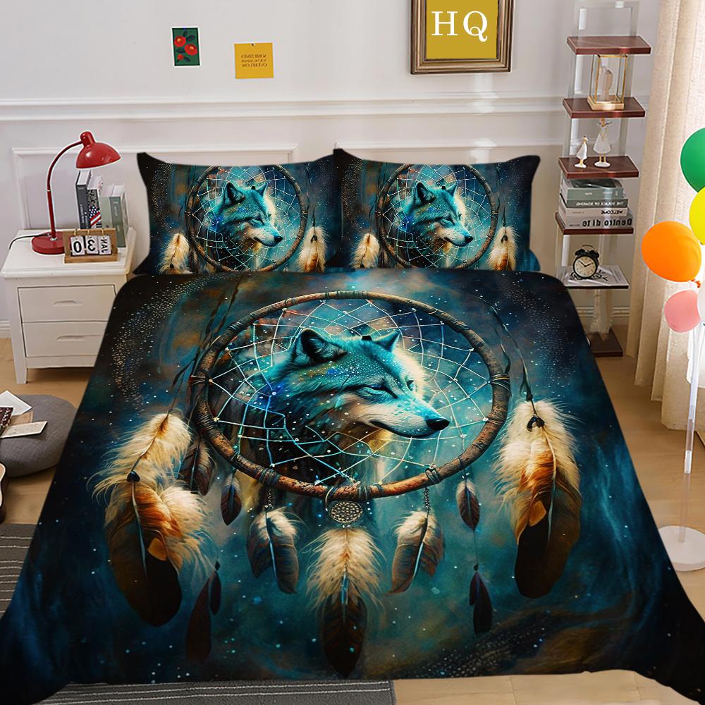 Zestaw poszewek na kołdrę z nadrukiem wilka Zestaw pościeli z mikrofibry w rozmiarze King Cover Boy Teen wysokiej jakości tekstylia domowe