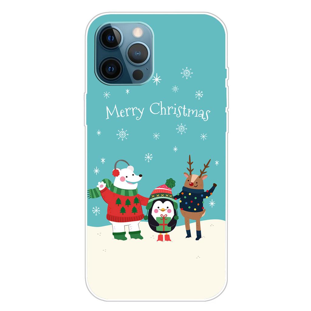 For iPhone 16 Pro Max Case Christmas Pattern Printing Soft TPU Phone Cover