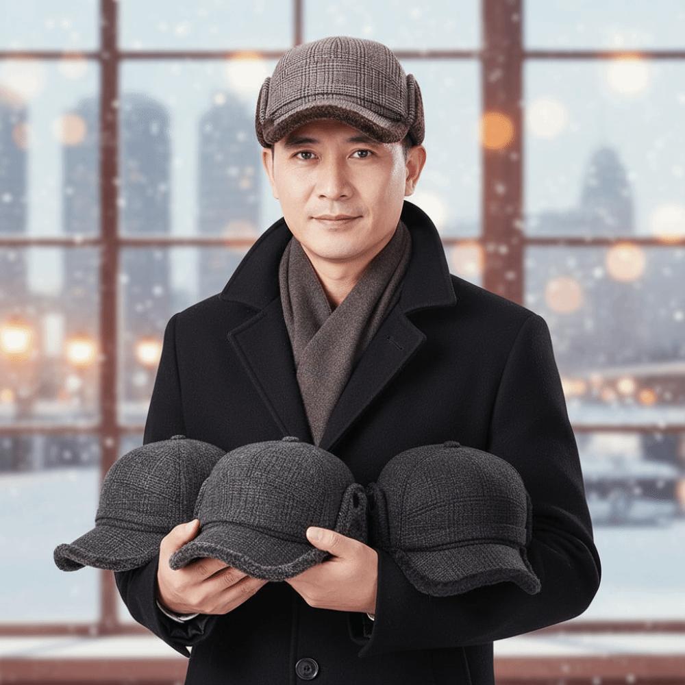 Fleece Lined Earflap Baseball Cap Thick Fleece Cap Thermal Hat Winter Trapper Hat Daily Wear