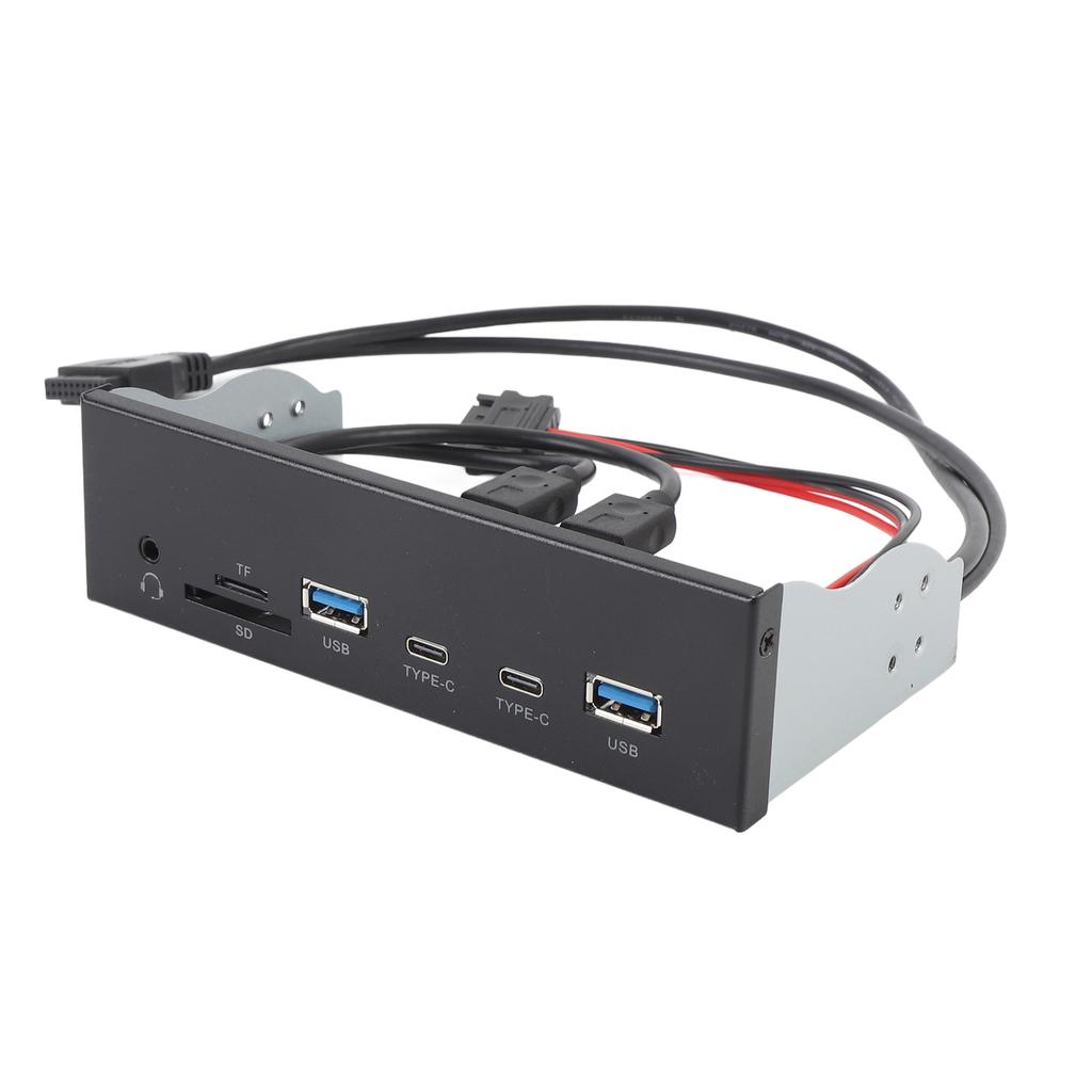 USB Front Panel Hub 6 Ports 19 Pin GEN2 X 2 Support USB A TYPE C Memory Card Microphone Input 5Gbps Optical Drive
