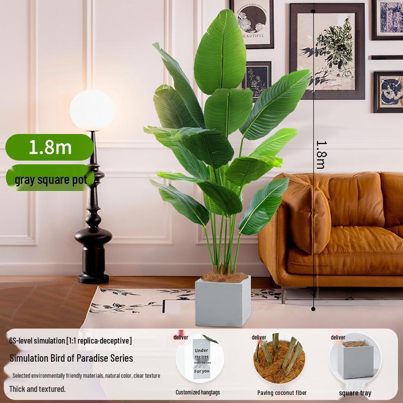 Large Artificial Traveler's Palm and Bird of Paradise Potted Tree for Indoor Decoration