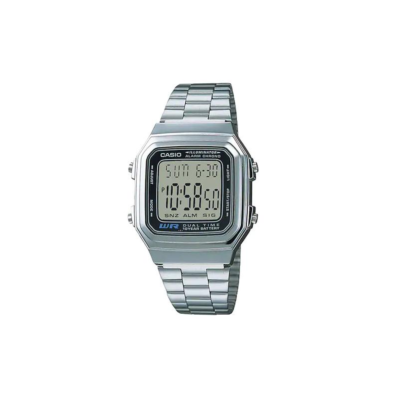 

Casio STANDARD series retro fashion casual simple light metal classic small square waterproof movement quartz movement stainless steel A178WA-1AJH серебряный
