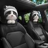 2 Piezas Lindas Fundas de Reposacabezas de Coche de Punto Rayado Poliéster Universalmente Aplicables Accesorios para Coche de Viaje Largo y Conducción