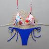 Colorful Graffiti Print Color Block Two-Piece Bikini - Sexy European & American Beachwear