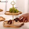 KEMORELA Wooden Cake Tray 2/3rd Floor Dessert Tray Stand Dining Room Dessert Cookie Candy Buffet Stand Holiday Party Decorations