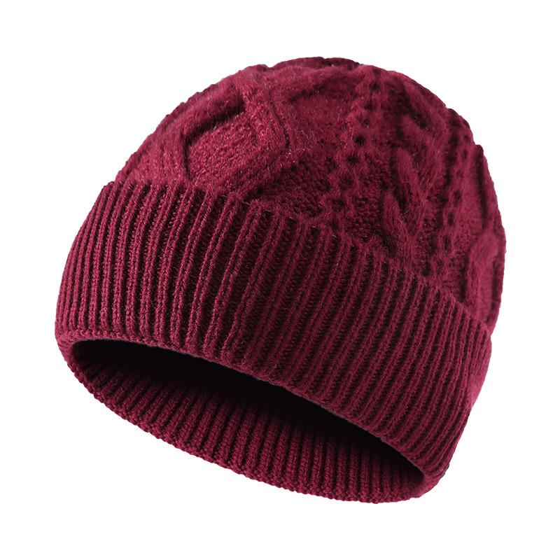 Knitted hat men's wool winter warm ear protection wool hat scarf set women's outdoor anti-cold