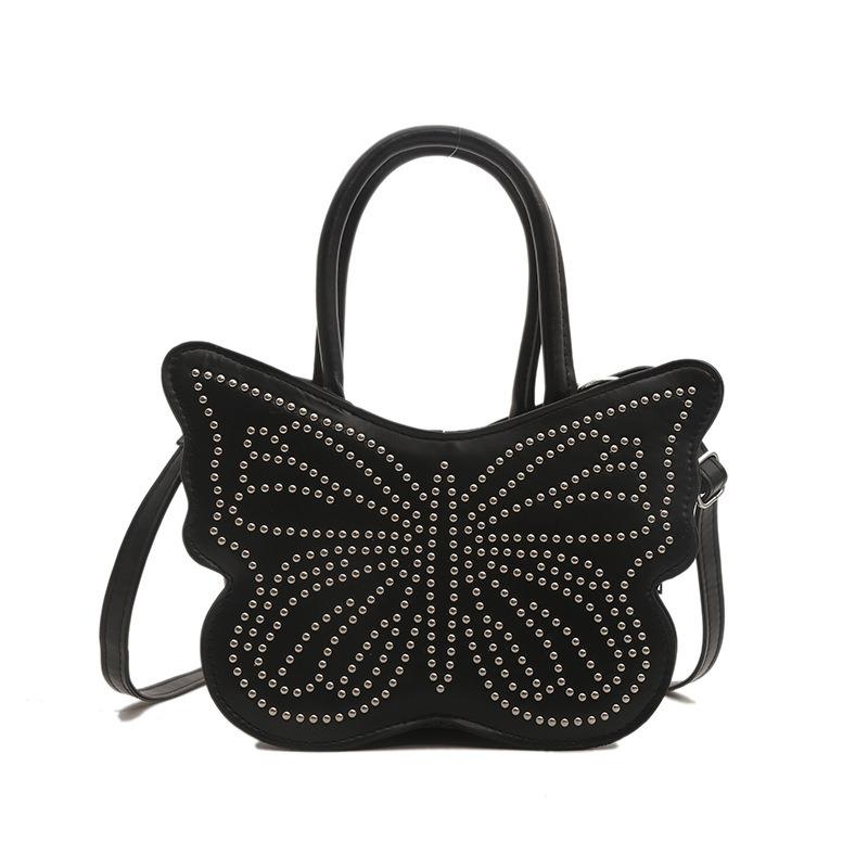 Bow Tote Square Bag Dámská Rivet Fashion taška přes rameno Crossbody kabelka