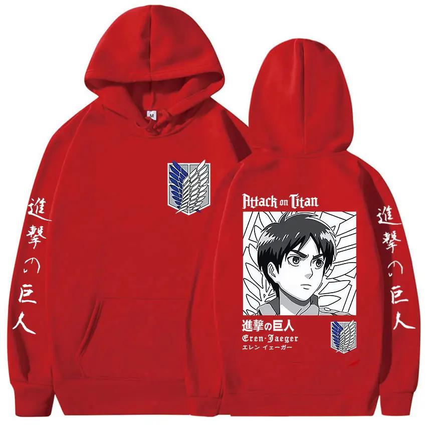 Anime Attack On Titan Graphic Hoody Men Women Clothing Hip Hop Sweatshirts Fashion Oversized Fleece Hoodies Streetwear
