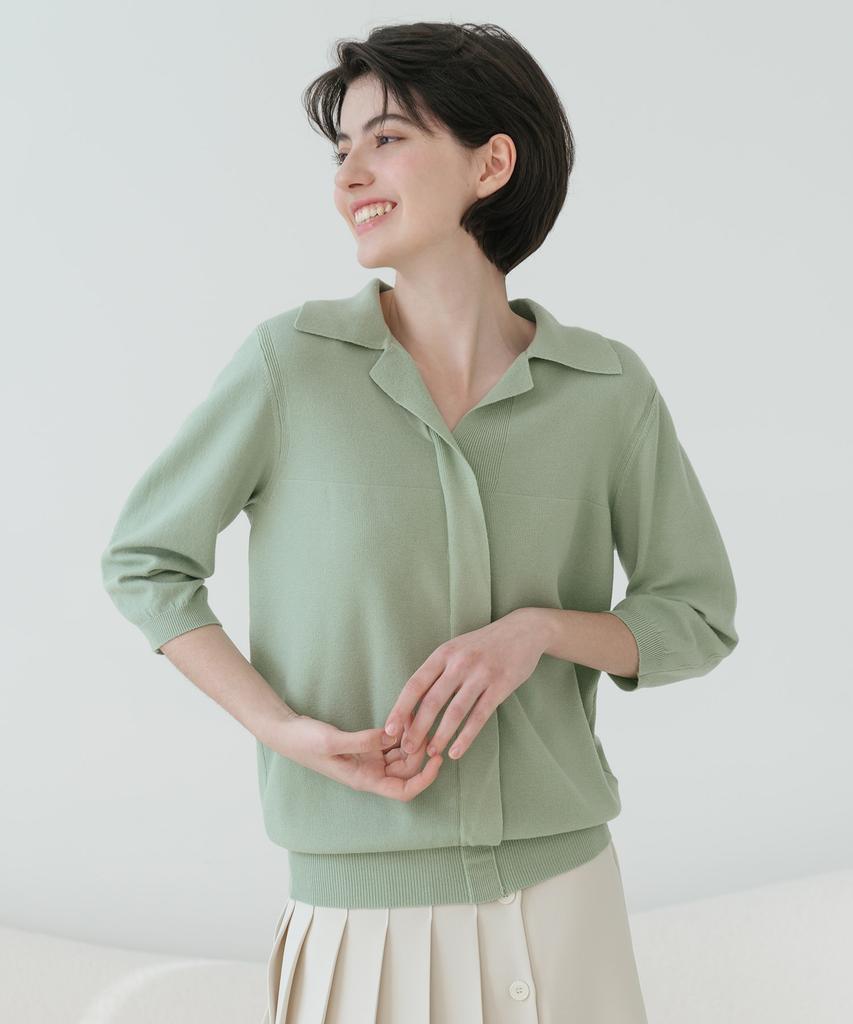 Baseukala V Open Collar Neck Capri Knitwear (5Colors)