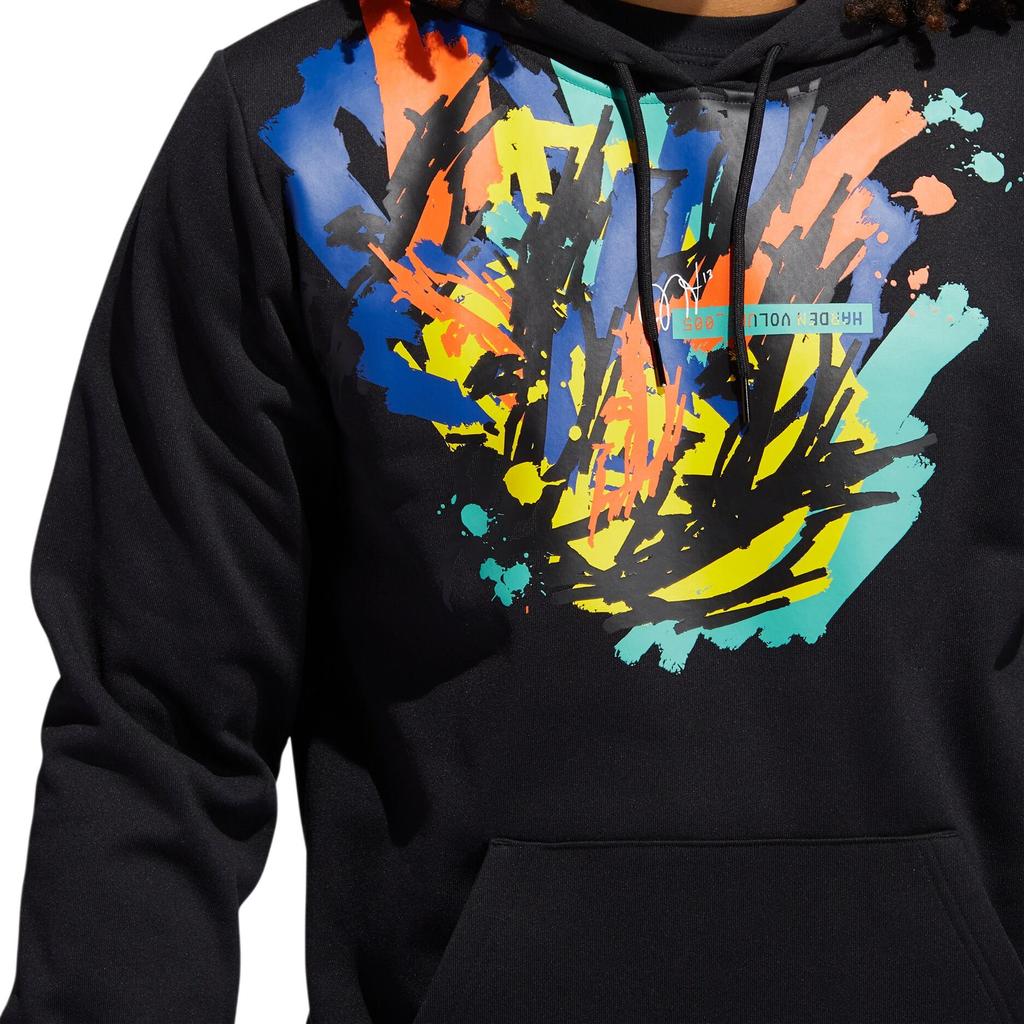 Adidas James Harden Basketball Splatter Print Fleece Hoodie Men Hoodie Black H13713
