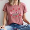 Candy Heart T Shirt Sucker Lollipop Cute Valentine Love Couple Sweet On You Vintage Stretched Slightly Homme Fashion