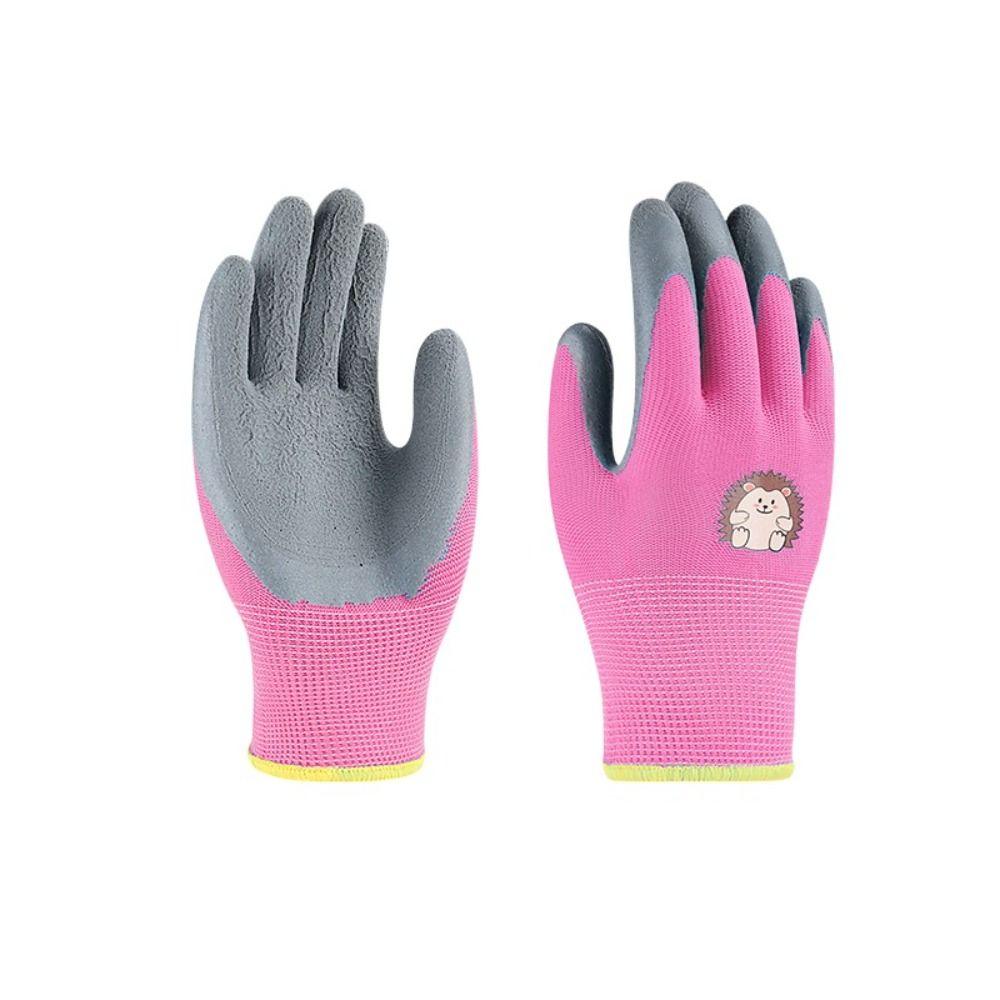 Polyester Garden Work Gloves Waterproof Yard Work Gloves Kid Gardening Gloves  Children
