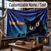 Cat Theme Throw Blanket Custom Name Text Personalized Blanket Soft Cozy Blanket for Home Sofa Bed