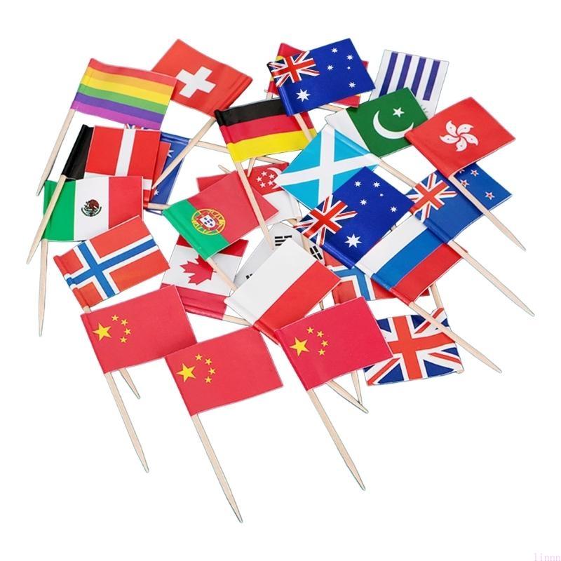 100 Different National Flag Toothpicks Flags Decorates Your Party and Restaurant Cocktails Flag