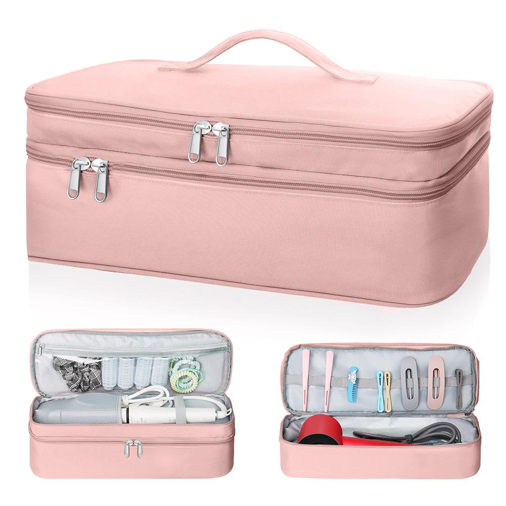 Portable Double-Layer Carrying Case, Hair Dryer Travel Storage Bag, Travel Case Storage for Dyson, Shark Flexstyle, Attachments
