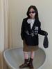 Autumn 2025 Girls' Embroidered Chrysanthemum Suit Set - Trendy Casual Kids' Clothing