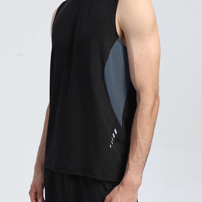 Custom Quick-Dry Reflective Fitness Vest with Breathable Ice Silk Short Sleeves