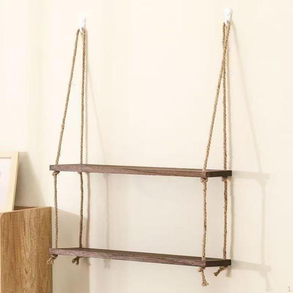 Rope Hanging Shelf EasyMount Installation Interior SurfaceMounted Decoration Rustic and Design