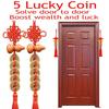 2pcs Chinese Feng Shui Coin Charm, Five Emperor Coins Gourd Decor for Door, Wealth Attracting Hanging Ornament