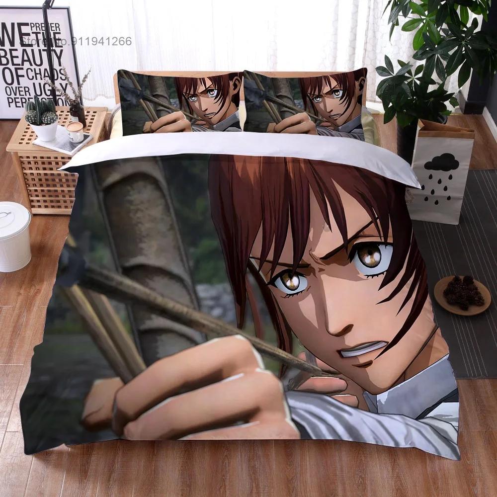 2024 3D Print Anime Attack on Titan Boys Duvet Cover Pillowcase Wings of Liberty Children Bedding Set Single Full Size