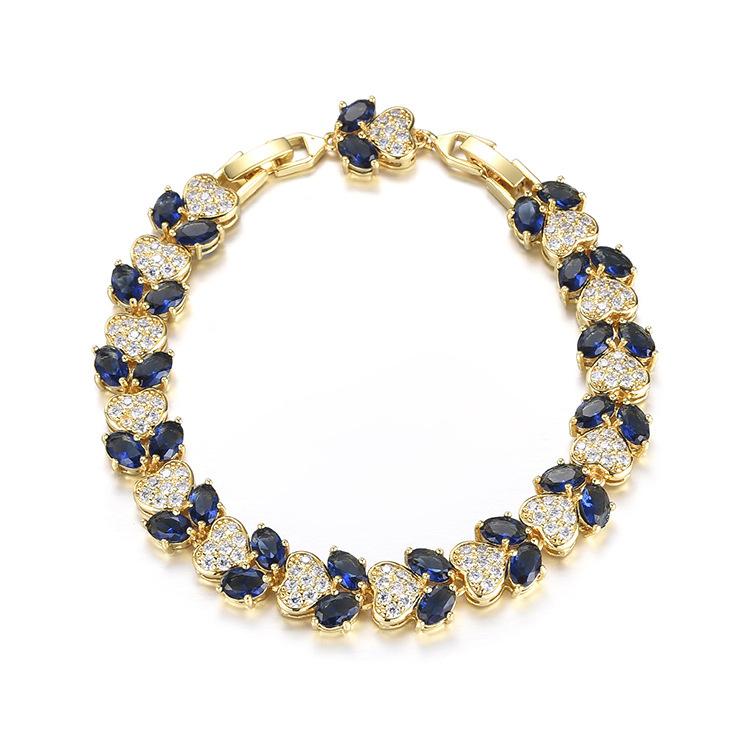 Rubin Zirkon Herz Armband Damen Voll Diamant Damen Armband Schmuck