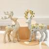 1PC Flocked Reindeer Tree Decoration Glitter Reindeer Scandinavian Christmas Ornament Holiday Decor 10x14cm
