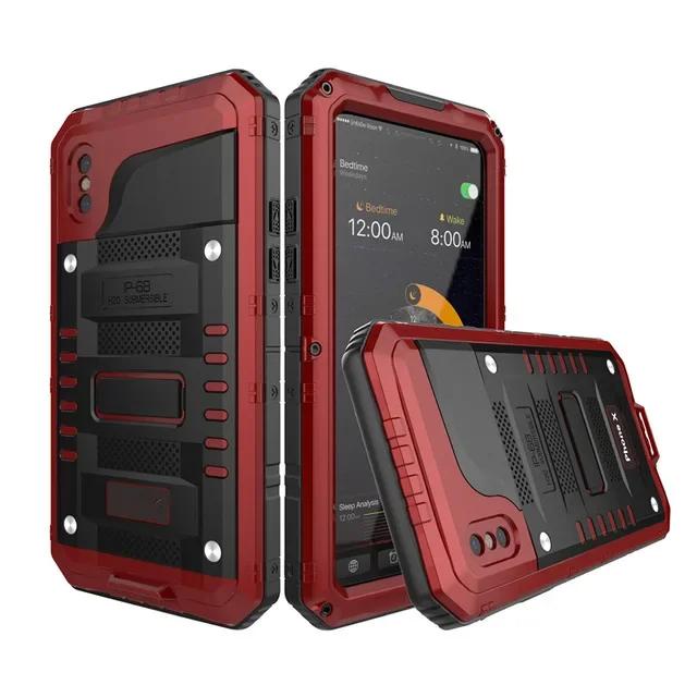 IP68 Waterproof Metal Phone Case Heavy Duty Rugged Doom Armor Protect Cover For iPhone 16 15 14 13 12 11 Pro Max XS XR 8 7 Plus